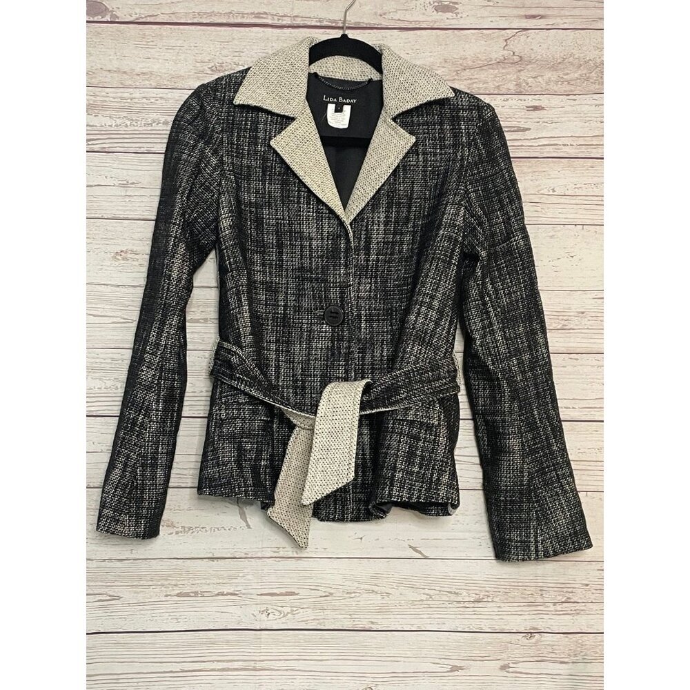 Lida Baday Tweed Blazer with belt Size 4‎